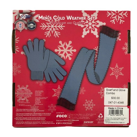 North Carolina Tar Heels Gloves Scarf Set Camo Camouflage Box Set Gift - Picture 4 of 6